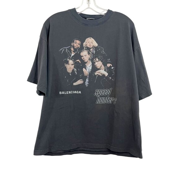 Balenciaga Men's Speed Hunters Tour Graphic Tee Crew Neck Gray Band Size Medium - Picture 1 of 8
